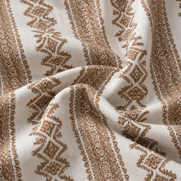 Cotton_|__Super_King_Size_|_Flat_Bedsheet_|_White_With_Brown_Design_|_2_Pillow_Covers|_-_Yarn_Weave