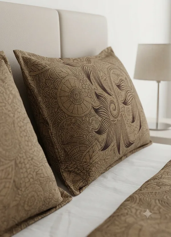 Threads_of_Elegance_-_Cream_With_Green_Lace_Super_King_Size_Bedsheet_With_Lace_on_Pillow_Covers