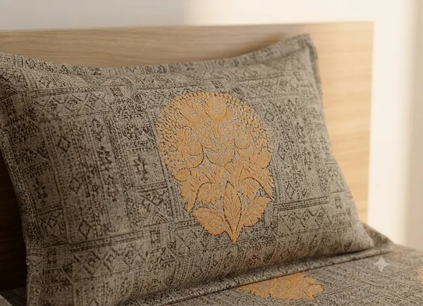Aagaaz_-Dark_Brown_Super_King_Size_Cotton_Bedsheet