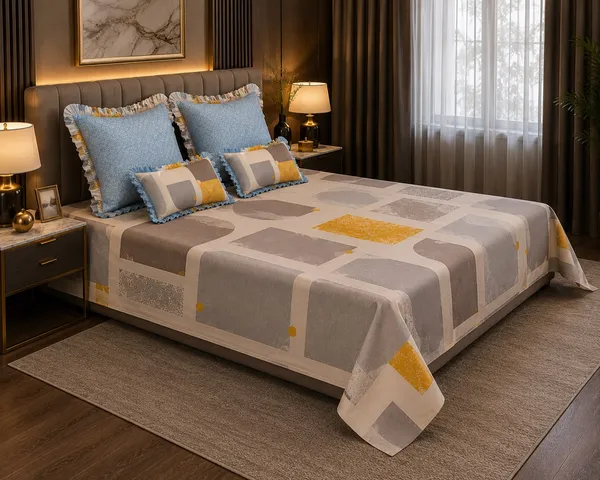 Cotton_|_Super_King_Size_|_Flat_Bedsheet_|5_Piece_Set_|_MultiColor_With_2_Frill_Pillow_Covers|2_Frill_Cushions_-_Ambi_Aura