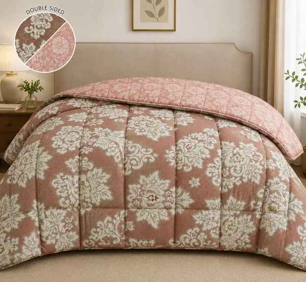 Cotton_|_Double_Bed_Size_|_Comforter-Double_Sided_|Brown_-_Anmol_Aaram