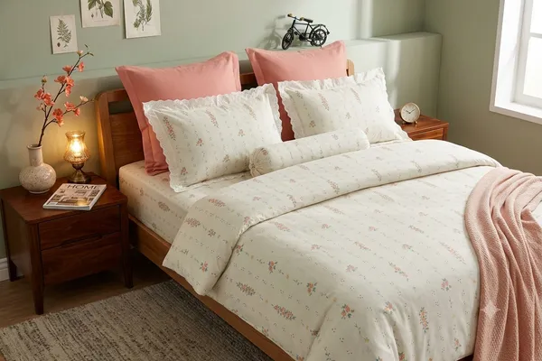 Cotton_|_King_Size_|_Flat_Bedsheet_|_Cream_With_2_Pillow_Covers_With_Chikankari_Lace_|_-_Aster