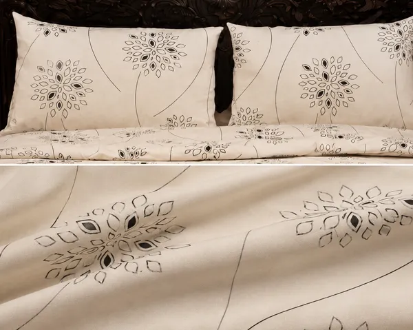 Cotton_|_Super_King_Size_|_Flat_Bedsheet_|_Floral_White_and_Black_With_2_Pillow_Covers|_-_Black_and_White