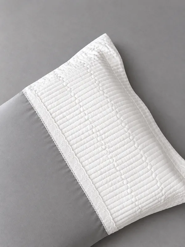 Cotton_|_King_Size_|_Flat_Bedsheet_|_Dark_Grey_With_2_Embroidery_Pillow_Covers|_-_Boss