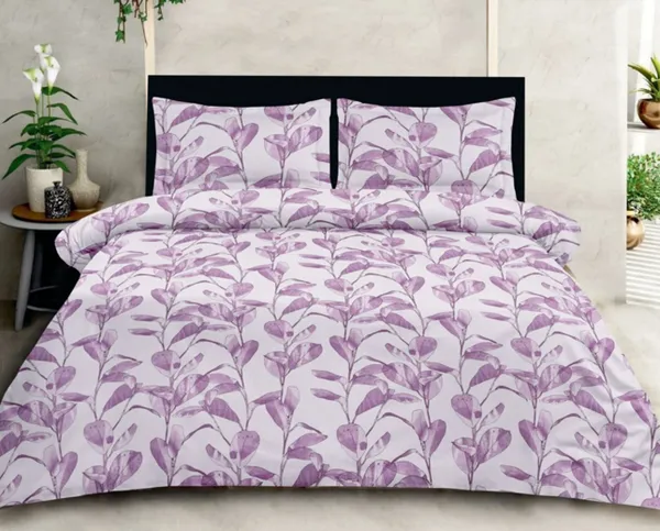 Cotton_|_Super_King_Size|_Flat_Bedsheet_|Purple_|_2_Pillow_Covers|_-_Sootra