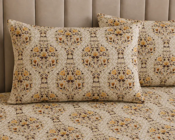 Cotton_|_Queen_Size_|_Flat_Bedsheet_|_Multi_Color_With_2_Pillow_Covers|_-_Chitrakari