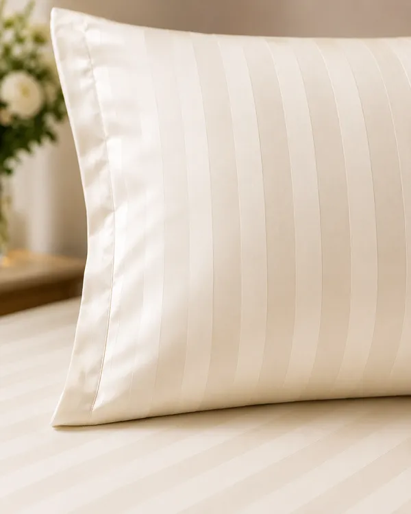 Cotton_|_Super_King_Size|_Flat_Bedsheet_|_Ivory_With_2_Pillow_Covers|_-_Chitrangi