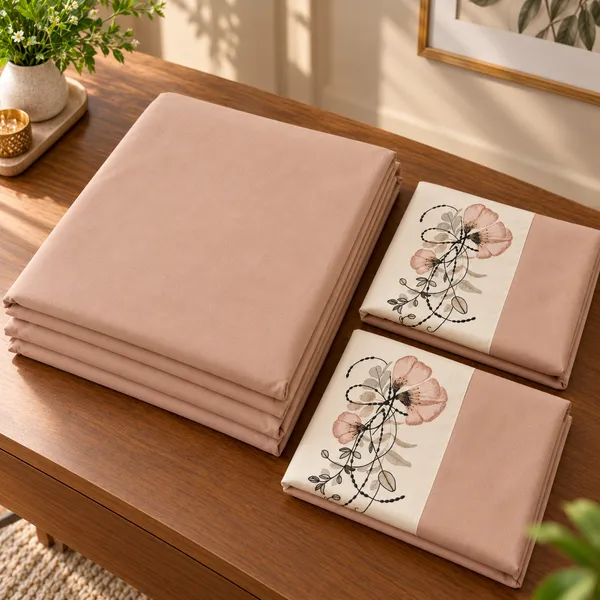 Cotton_|_King_Size_Bedsheet_|_2_Embroidery_Pillow_Covers_|_Beige-_Meadow_Bloom