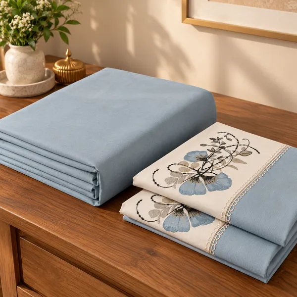 Cotton_|_King_Size_Bedsheet_|_2_Embroidery_Pillow_Covers_|_Blue-_Meadow_Bloom