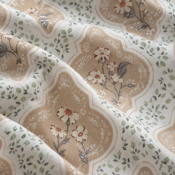 Cotton_|_King_Size_Bedsheet_|_2_Quilted_Pillow_Covers_|_Beige_With_Brown_|-_Vectra