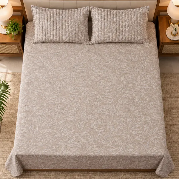 Cotton_|_King_Size_Bedsheet_|_2_Quilted_Pillow_Covers_|_Beige-_Vectra