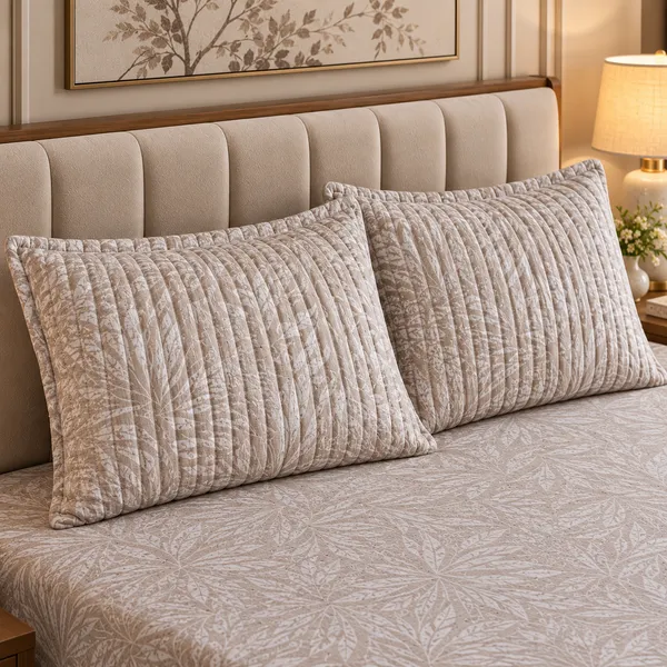 Cotton_|_King_Size_Bedsheet_|_2_Quilted_Pillow_Covers_|_Beige-_Vectra