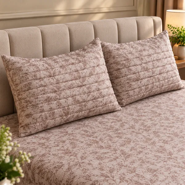 Cotton_|_King_Size_Bedsheet_|_2_Quilted_Pillow_Covers_|_Brown_|-_Vectra