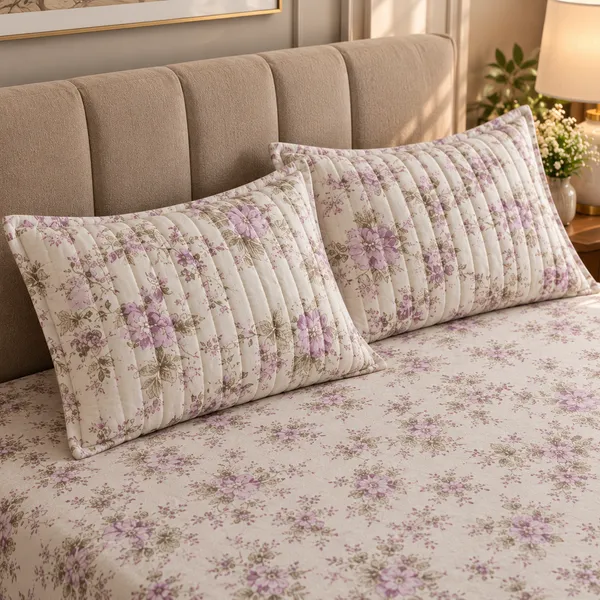 Cotton_|_King_Size_Bedsheet_|_2_Quilted_Pillow_Covers_|_Cream-_Vectra