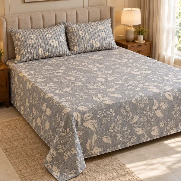 Cotton_|_King_Size_Bedsheet_|_2_Quilted_Pillow_Covers_|_Grey_|_-_Vectra