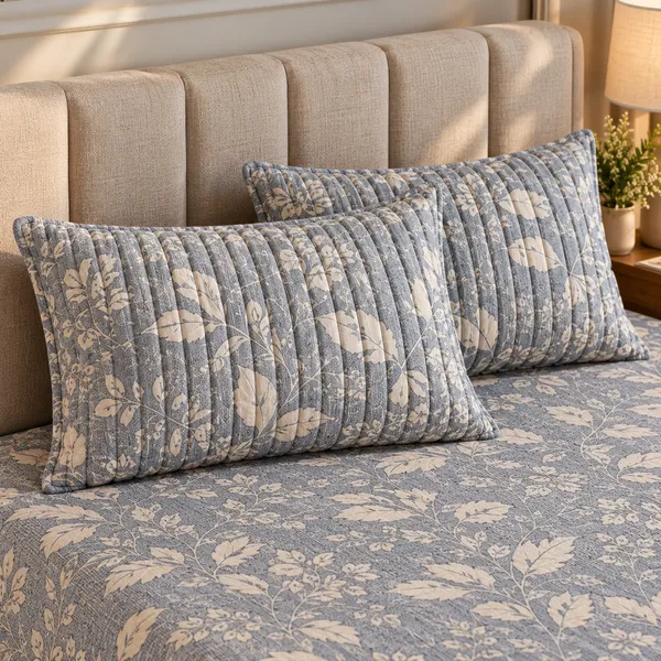 Cotton_|_King_Size_Bedsheet_|_2_Quilted_Pillow_Covers_|_Grey_|_-_Vectra