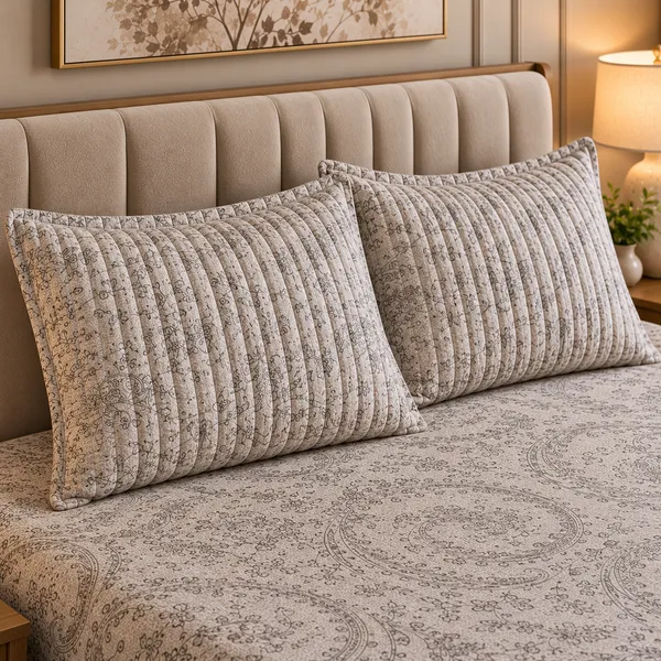 Cotton_|_King_Size_Bedsheet_|_2_Quilted_Pillow_Covers_|_Light_Brown-_Vectra