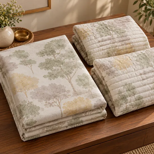 Cotton_|_King_Size_Bedsheet_|_2_Quilted_Pillow_Covers_|_Off_White_With_Multi_|-_Vectra