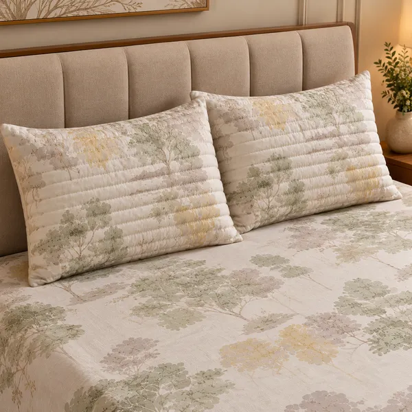 Cotton_|_King_Size_Bedsheet_|_2_Quilted_Pillow_Covers_|_Off_White_With_Multi_|-_Vectra