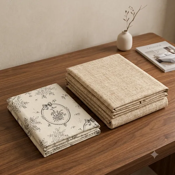 Cotton_|__King_Size_|_Flat_Bedsheet_|_Beige_Print_Design_|_With_2_Contrast_Button_Pillow_Covers|_-_Bellanza