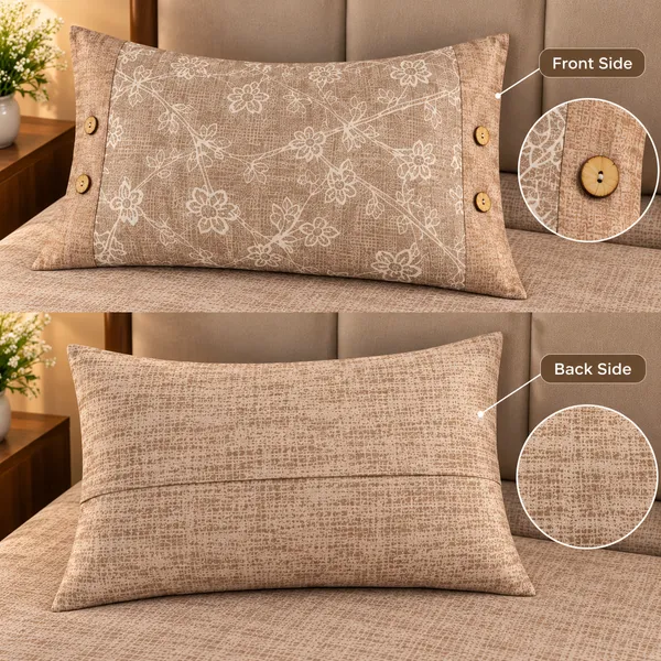 Cotton_|__King_Size_|_Flat_Bedsheet_|_Brown_Color_Print_|_With_2_Contrast_Button_Pillow_Covers|_-_Bellanza_a