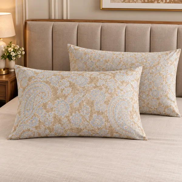 Cotton_|__King_Size_|_Flat_Bedsheet_|_Brown_Print_Design_|_With_2_Pillow_Covers|_-_Pistelle