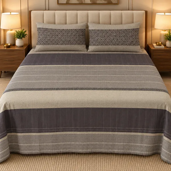 Cotton_|__King_Size_|_Flat_Bedsheet_|_Grey_Design_|_With_2_Pillow_Covers|_-_Pistelle