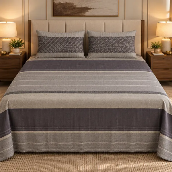 Cotton_|__King_Size_|_Flat_Bedsheet_|_Grey_Design_|_With_2_Pillow_Covers|_-_Pistelle