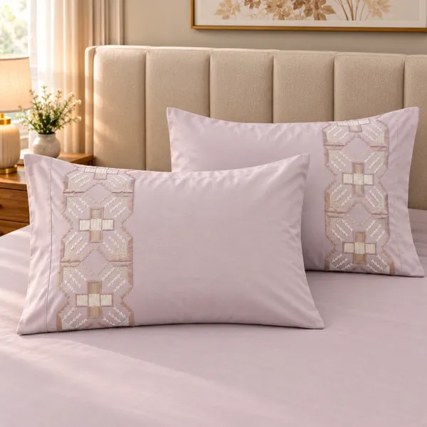 Cotton_|__King_Size_|_Flat_Bedsheet_|_Purple_|_With_2_Embroidery_Pillow_Covers|_-_Sui_Dhaga