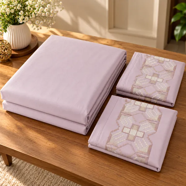 Cotton_|__King_Size_|_Flat_Bedsheet_|_Purple_|_With_2_Embroidery_Pillow_Covers|_-_Sui_Dhaga