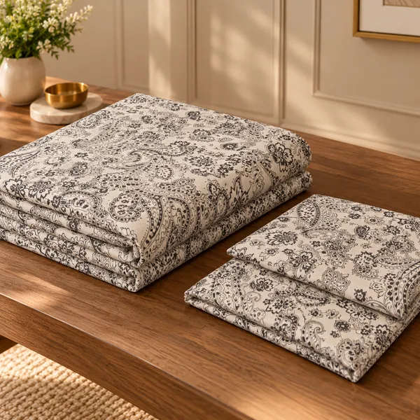 Cotton_|__King_Size_|_Flat_Bedsheet_|_White_With_Blue_Print_Design_|_With_2_Pillow_Covers|_-_Pistelle