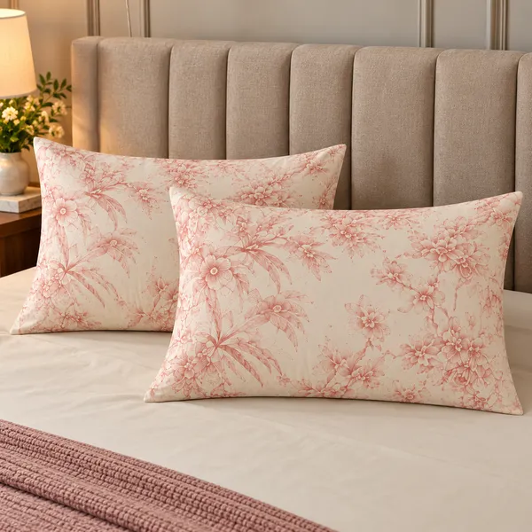 Cotton_|__King_Size_|_Flat_Bedsheet_|_White_With_Rose_Color_|_With_2_Pillow_Covers|_-_Pistelle