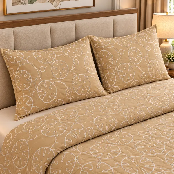 Cotton_|__King_Size_|_Quilted_Embroidery_Bedcover_Cum_Quilt_|_Beige_|_With_2_Quilted_Pillow_Covers|_-_Stitchzilla_