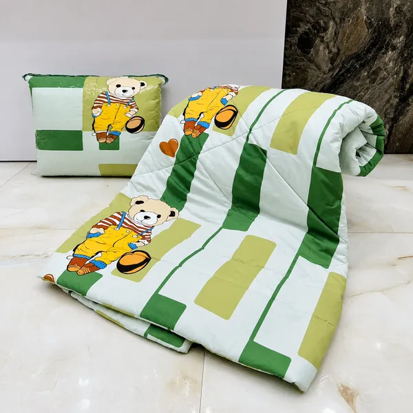 Cotton_Feel_|_Single_Bed_Size_Quilt_|_Kids_Quilt_|_Green_Teddy_Print|_-_Dreamy_Hugs