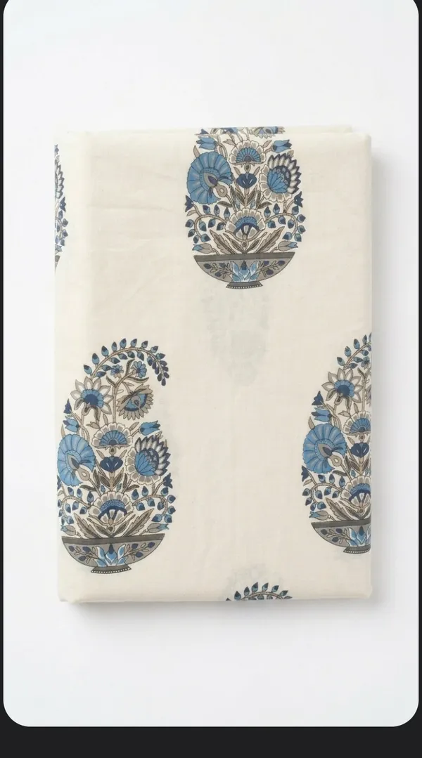 Cotton_|__Super_King_Size_|_Bedsheet_|_White_With_Blue_Handblock_|_2_Pillow_Covers|_-Star_Loom