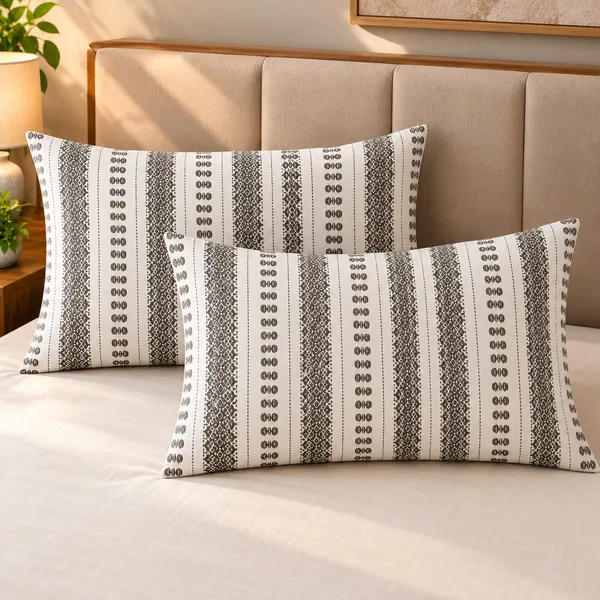 Cotton_|__Super_King_Size_|_Flat_Bedsheet_|_White_With_Green_Design_|_2_Pillow_Covers|_-_Yarn_Weave
