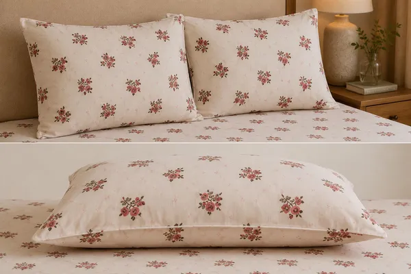 Glace_Cotton_|_Queen_Size_|_Flat_Bedsheet_|_Cream_With_Flower_Design_With_2_Pillow_Covers|_-_Gulmohar