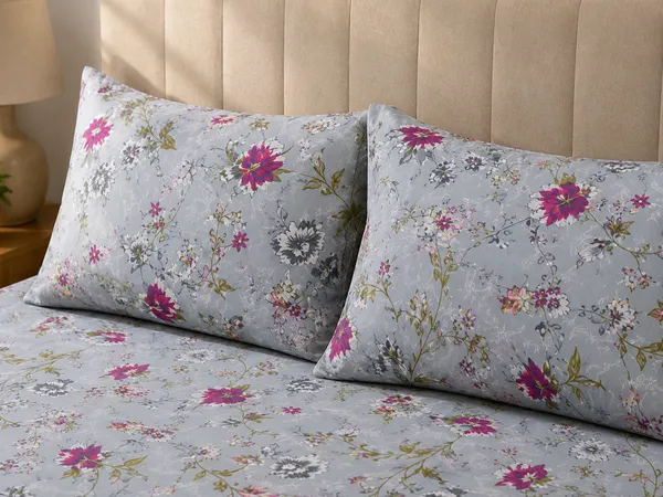 Glace_Cotton_|_Queen_Size_|_Flat_Bedsheet_|_Grey_With_Pink_Flowers_With_2_Pillow_Covers|_-_Gulmohar