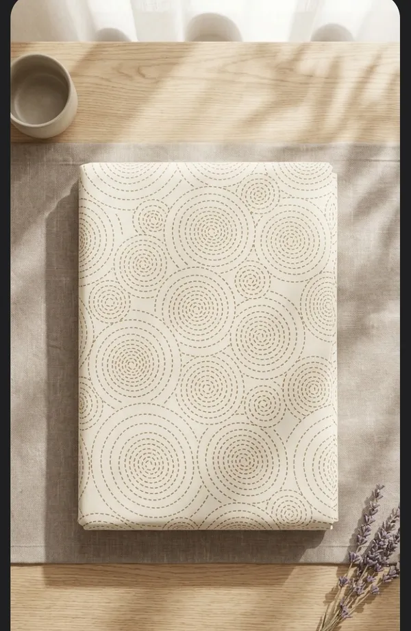 Cotton_|_Super_King_Size|_Flat_Bedsheet_|_White_With_Golden_Circle_|_2_Pillow_Covers|_-_Aabha_Collection