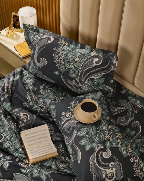Lavanya_Collection_-_Dark_Grey_Queen_Size_Bedsheet