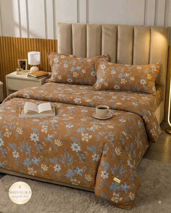 Lavanya_Collection_-_Mustard_Queen_Size_Bedsheet