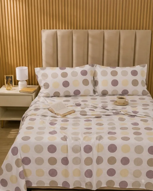 Lavanya_Collection-_off_White_Polka_Queen_Size_Bedsheet