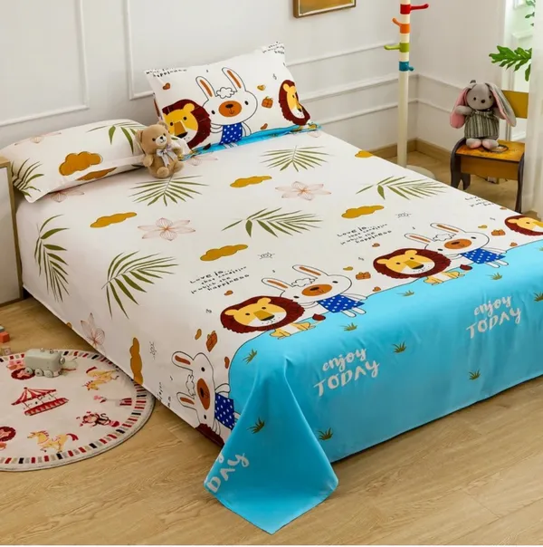 Little_Dreamers_-_Cream_and_Blue_Kids_Super_King_Size_Bedsheet