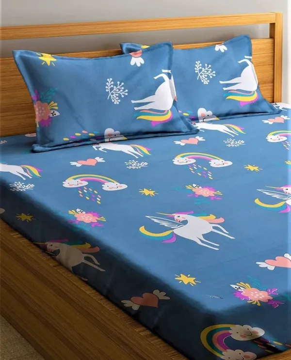 Cotton_Blend_|_Super_King_Size_|_Flat_Bedsheet_|_Unicorn_Design_With_2_Pillow_Covers|_-_Little_Dreamers