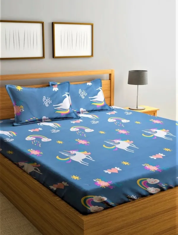 Cotton_Blend_|_Super_King_Size_|_Flat_Bedsheet_|_Unicorn_Design_With_2_Pillow_Covers|_-_Little_Dreamers
