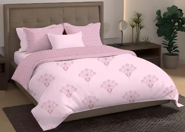Pink_Cotton_Double_Bedsheet_And_Pillow_Cover_For_Home_And_Decor