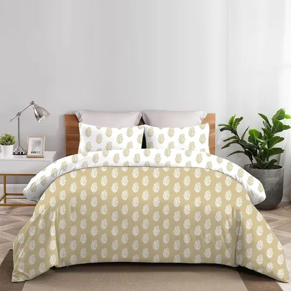 Yellow_Cotton_Double_Bedsheet_And_Pillow_Cover_For_Home_And_Decor
