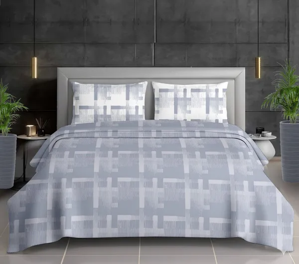 Light_Blue_Cotton_Double_Bedsheet_And_Pillow_Cover_For_Home_And_Decor