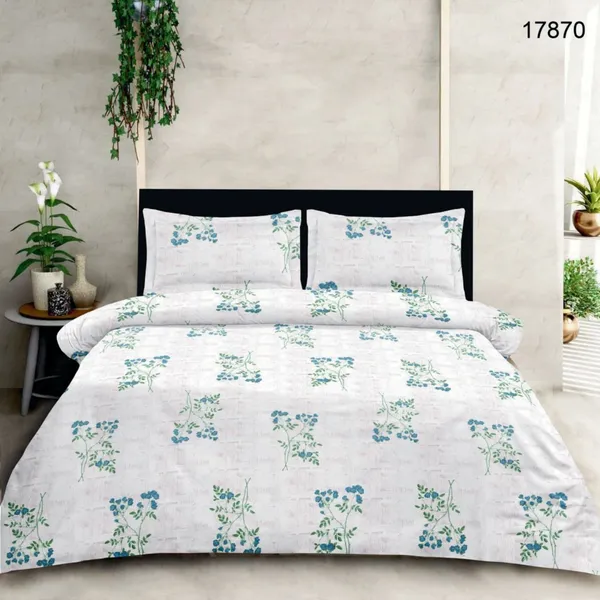 Cotton_|_Super_King_Size|_Flat_Bedsheet_|Off_White_|_2_Pillow_Covers|_-_Sootra
