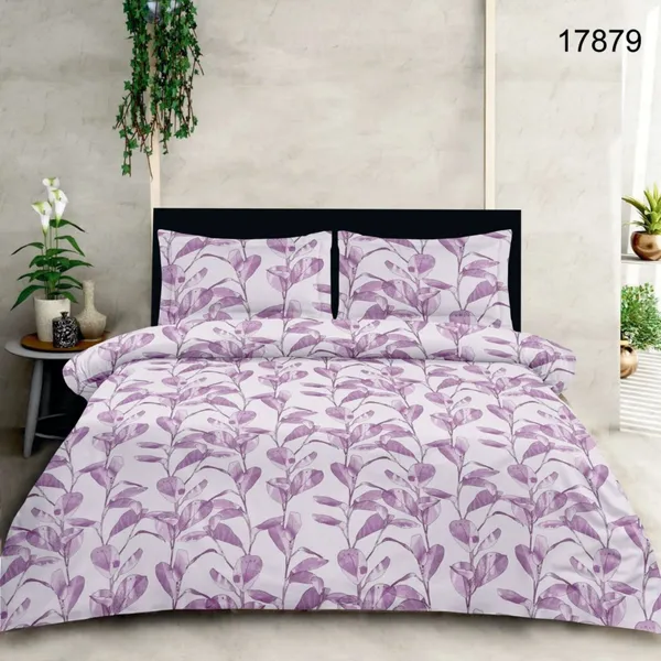 Cotton_|_Super_King_Size|_Flat_Bedsheet_|Purple_|_2_Pillow_Covers|_-_Sootra